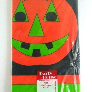 Vintage Halloween Crepe Paper Tablecloth NEW